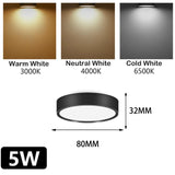 Led Down Light Spot LED Downlights 220V 5W/10/15/25W Spotlight Lights Surface Mounted Lamp for Indoor Lighting Kitchen Ceiling