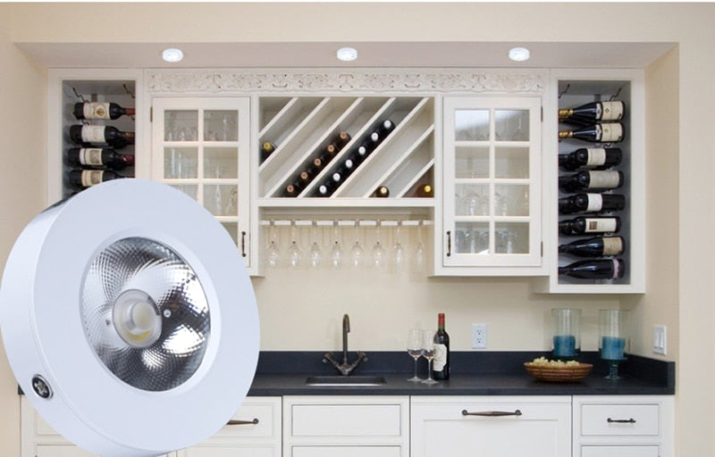 Ultra-Thin LED Downlights 5W 7W 12W COB LED Ceiling Spot lights AC85-265V Under Cabinet Lights Warm Cold White Indoor Lighting
