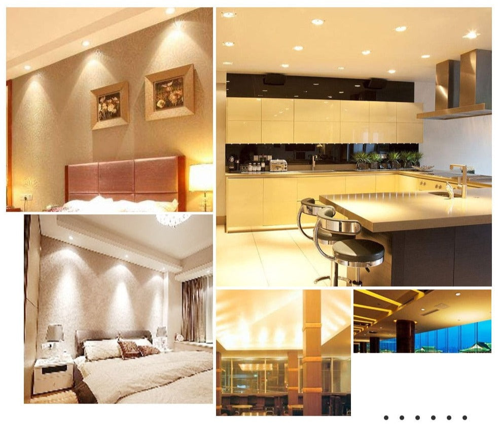 5W 7W 9W 12W Waterproof LED Downlight Dimmable Warm White Cold White 3 Color Recessed LED Lamp Spot Light AC85-265V