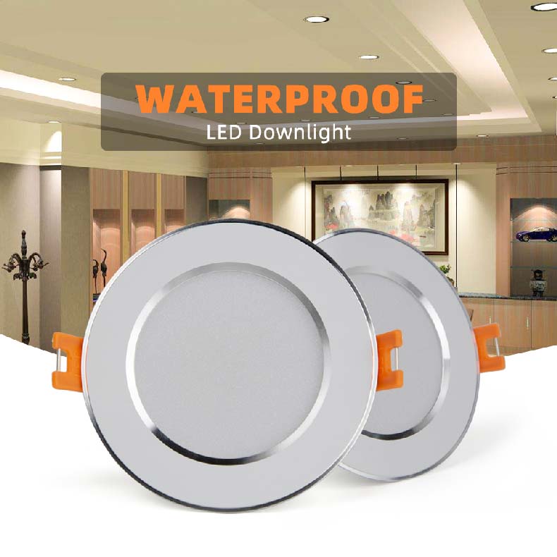 5W 7W 9W 12W Waterproof LED Downlight Dimmable Warm White Cold White 3 Color Recessed LED Lamp Spot Light AC85-265V
