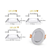 5W 7W 9W 12W Waterproof LED Downlight Dimmable Warm White Cold White 3 Color Recessed LED Lamp Spot Light AC85-265V