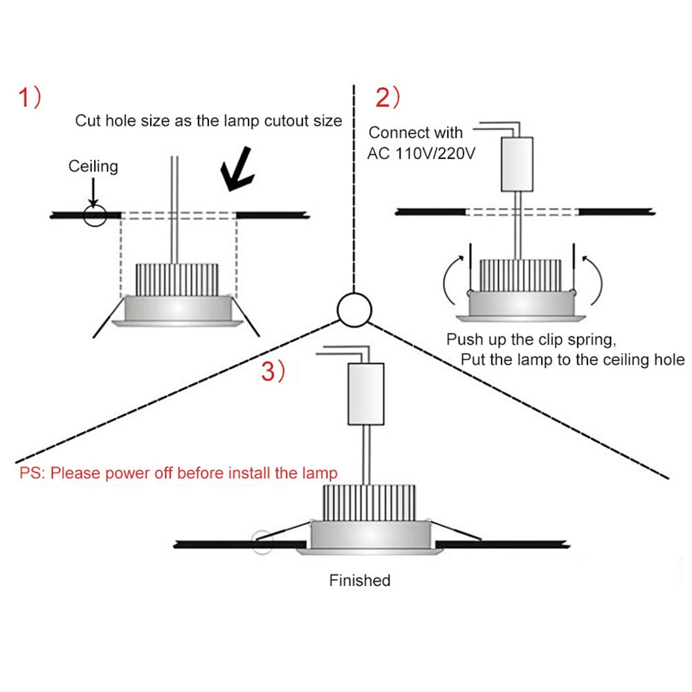Ivory White Warm Light Home Downlight Hole Light 3000K 6000K 5W LED Aluminum Downlight Ceiling Light for Domestic and Commercial