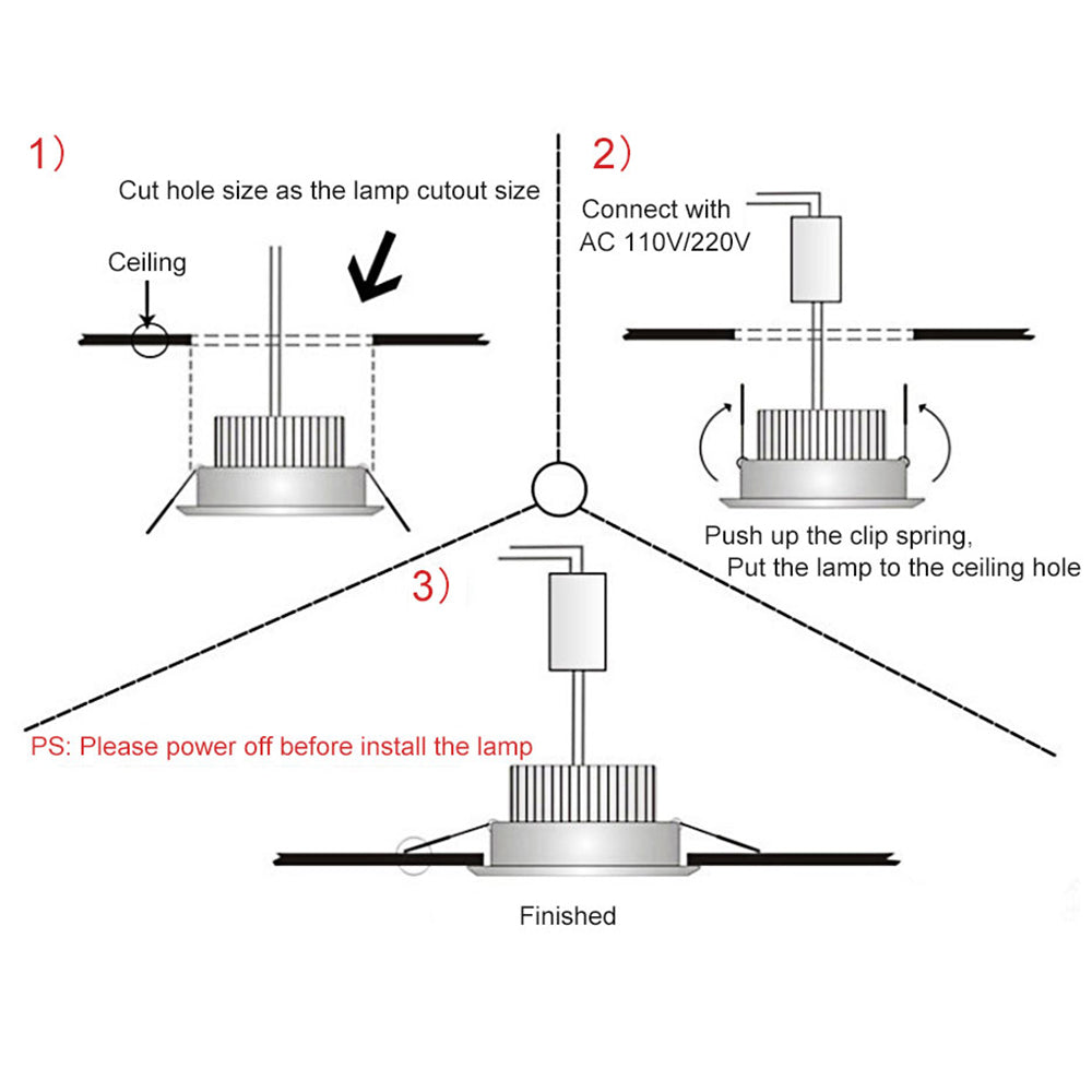 Ivory White Warm Light Home Downlight Hole Light 3000K 6000K 5W LED Aluminum Downlight Ceiling Light for Domestic and Commercial
