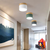 BEIAIDI Macaron LED Downlight Wooden LED Background Ceiling Lamp Living Room Bedroom Aisle Foyer Exhibition Ceiling Spotlight