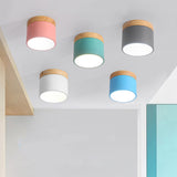BEIAIDI Macaron LED Downlight Wooden LED Background Ceiling Lamp Living Room Bedroom Aisle Foyer Exhibition Ceiling Spotlight