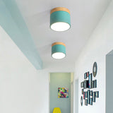 BEIAIDI Macaron LED Downlight Wooden LED Background Ceiling Lamp Living Room Bedroom Aisle Foyer Exhibition Ceiling Spotlight