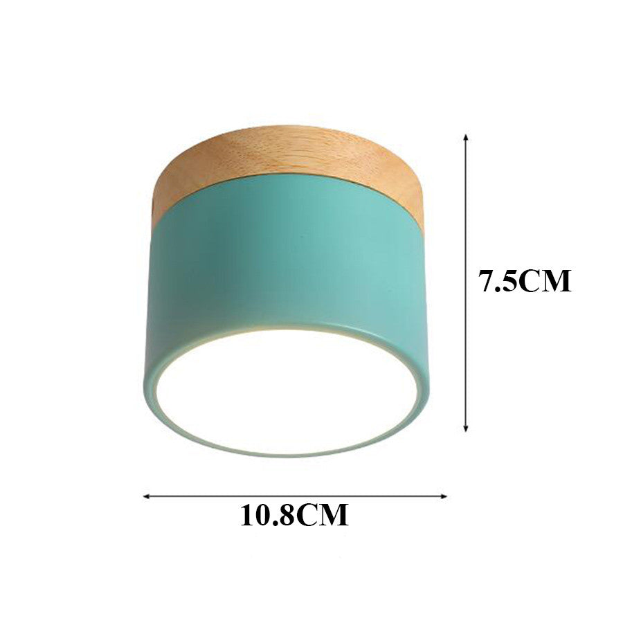 BEIAIDI Macaron LED Downlight Wooden LED Background Ceiling Lamp Living Room Bedroom Aisle Foyer Exhibition Ceiling Spotlight