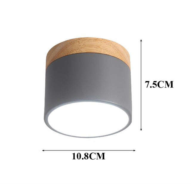 BEIAIDI Macaron LED Downlight Wooden LED Background Ceiling Lamp Living Room Bedroom Aisle Foyer Exhibition Ceiling Spotlight