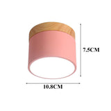 BEIAIDI Macaron LED Downlight Wooden LED Background Ceiling Lamp Living Room Bedroom Aisle Foyer Exhibition Ceiling Spotlight
