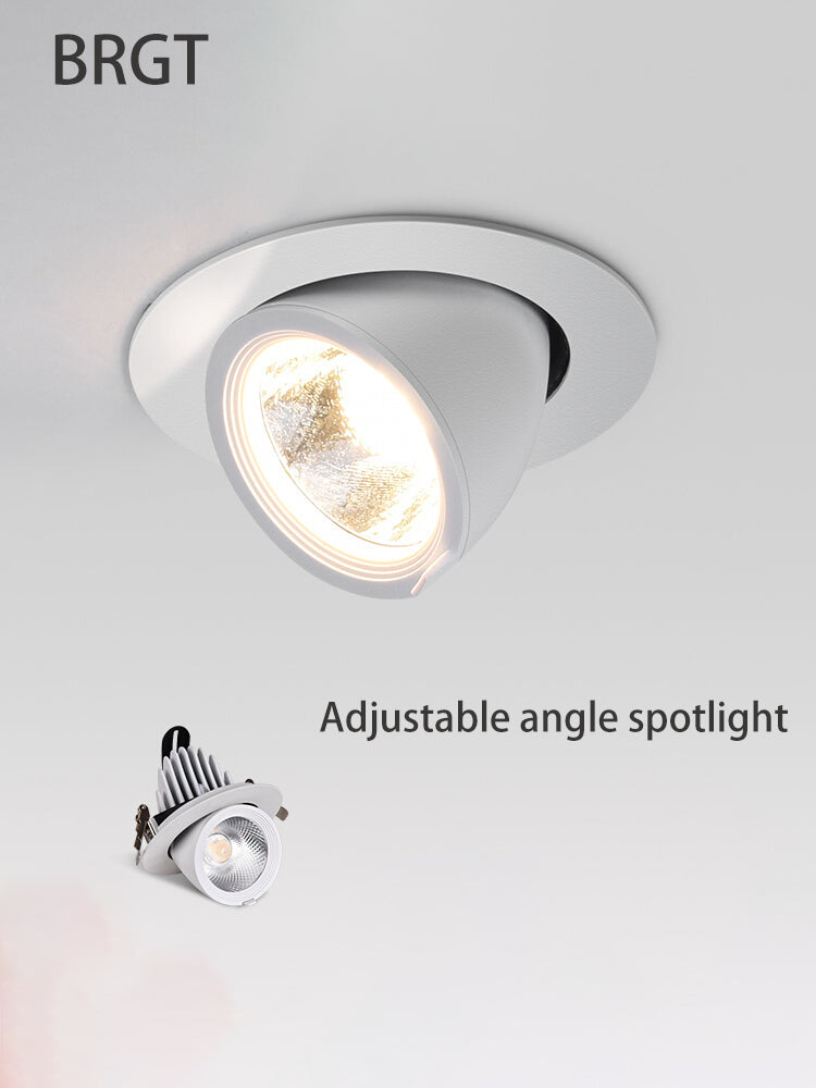 BRGT LED Spotlights Recessed 360° Rotation Adjustment Ceiling Lamp 7W 75mm Downlight Foco For Kitchen Bathroom Indoor Lighting