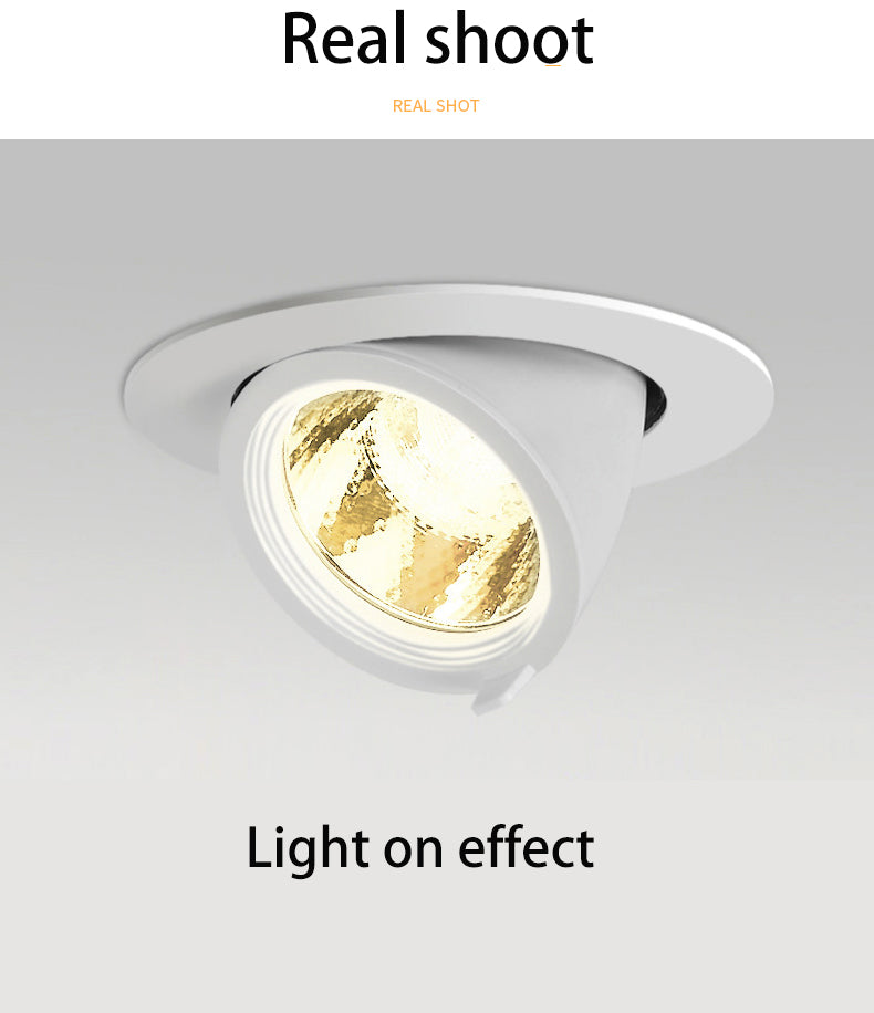 BRGT LED Spotlights Recessed 360° Rotation Adjustment Ceiling Lamp 7W 75mm Downlight Foco For Kitchen Bathroom Indoor Lighting