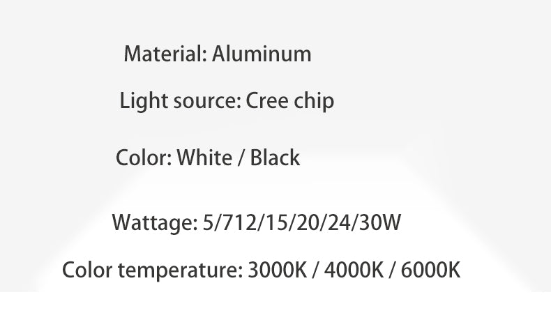 BRGT LED Spotlights Recessed 360° Rotation Adjustment Ceiling Lamp 7W 75mm Downlight Foco For Kitchen Bathroom Indoor Lighting