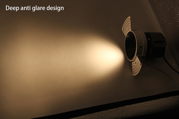 BRGT LED Spot Light Frameless Embedded Lights COB 5W 7W 12W Anti-glare Ceiling Lamp Trimless Aluminum Recessed Downlight Indoor