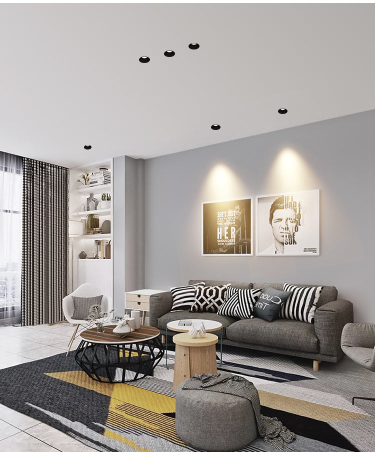 BRGT LED Spot Light Frameless Embedded Lights COB 5W 7W 12W Anti-glare Ceiling Lamp Trimless Aluminum Recessed Downlight Indoor