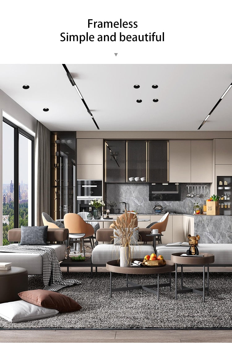 BRGT LED Spot Light Frameless Embedded Lights COB 5W 7W 12W Anti-glare Ceiling Lamp Trimless Aluminum Recessed Downlight Indoor