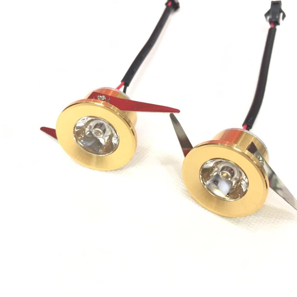 For Kitchen 5 Pièces Armoire Lumière Coupe Taille 28mm 15 Degrés Angle De Faisceau Or Led Downlight 3w Led Spot Lumière Décorati