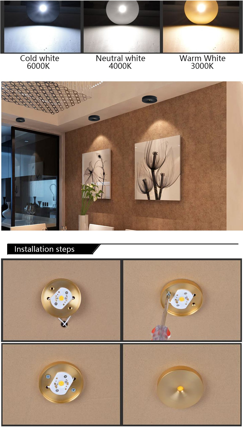 LED Downlight Mini Surface Mounted 220V 240V 3W 5W 7W Panel Spot Light Ultra thin Indoor Lighting Home Kitchen Cabinet Lamp