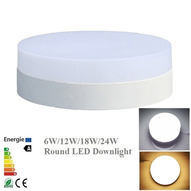Acrylic 6W 12W 18W 24W NEW LED Round/Square Panel Light Surface Mounted Downlight lighting led ceiling down 85-265V with Driver