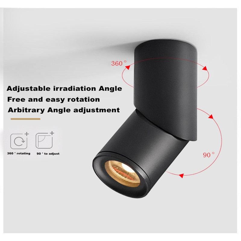 Dimmable Rotating LED Downlights 7W 9W 12W 15W COB LED Ceiling Spot Lights AC110-220V LED Wall Lamp Warm Cold White Indoor Lighting