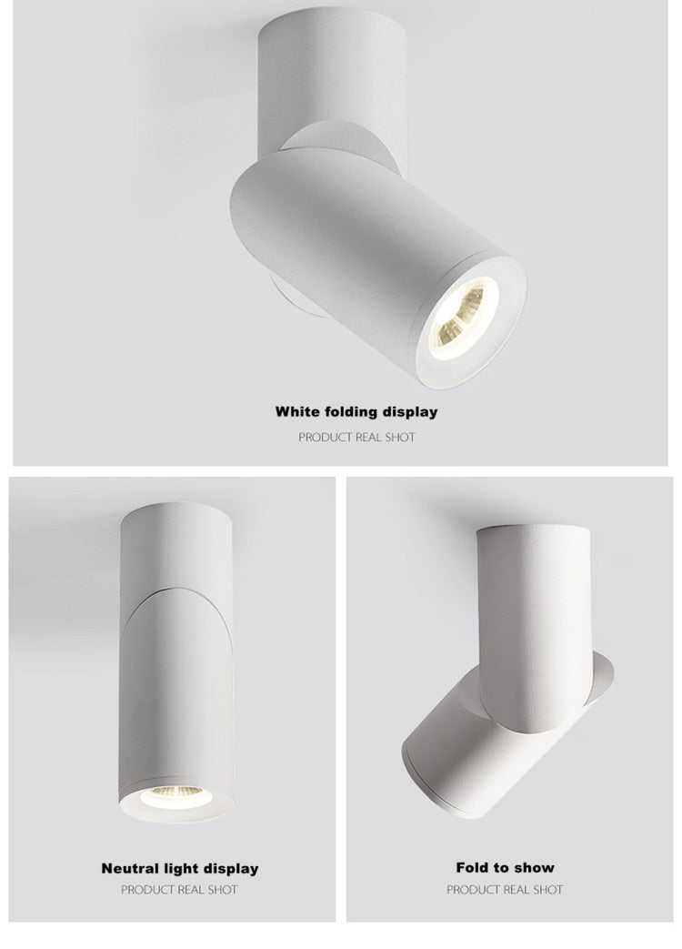 Dimmable Rotating LED Downlights 7W 9W 12W 15W COB LED Ceiling Spot Lights AC110-220V LED Wall Lamp Warm Cold White Indoor Lighting