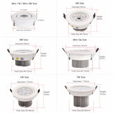 White Led 1W 3W 4W 5W 7W Downlight Residentiële Dimbare Verzonken Led Lamp Licht Verstelbare Recessed Ceiling Spotlight Downlight