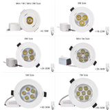 White Led 1W 3W 4W 5W 7W Downlight Residentiële Dimbare Verzonken Led Lamp Licht Verstelbare Recessed Ceiling Spotlight Downlight