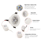White Led 1W 3W 4W 5W 7W Downlight Residentiële Dimbare Verzonken Led Lamp Licht Verstelbare Recessed Ceiling Spotlight Downlight