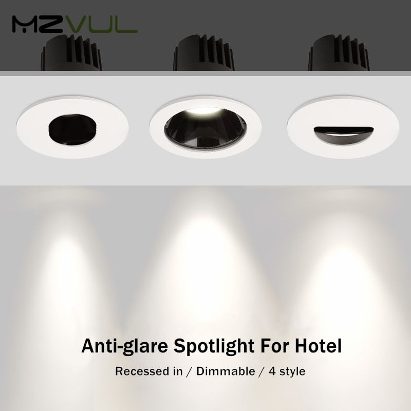 Led Recessed Downlight Dimmable Ceiling Led Light Anti-glare Spot Led Lighting 7W 10W For Living Room Bedroom Hotel AC110V 220V