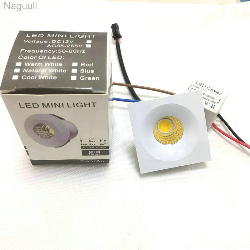 Downlight 10pcs/lot Led Mini Cabinet Downlight 3w Diameter 45mm Dc12v Black Frame Recessed Ceiling