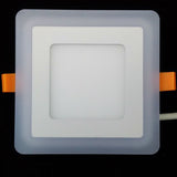 3 Model Round Square blue+ white double color Led Panel Light 6w/9w/16w/24W AC85-265V Recessed LED Ceiling downlight down lights