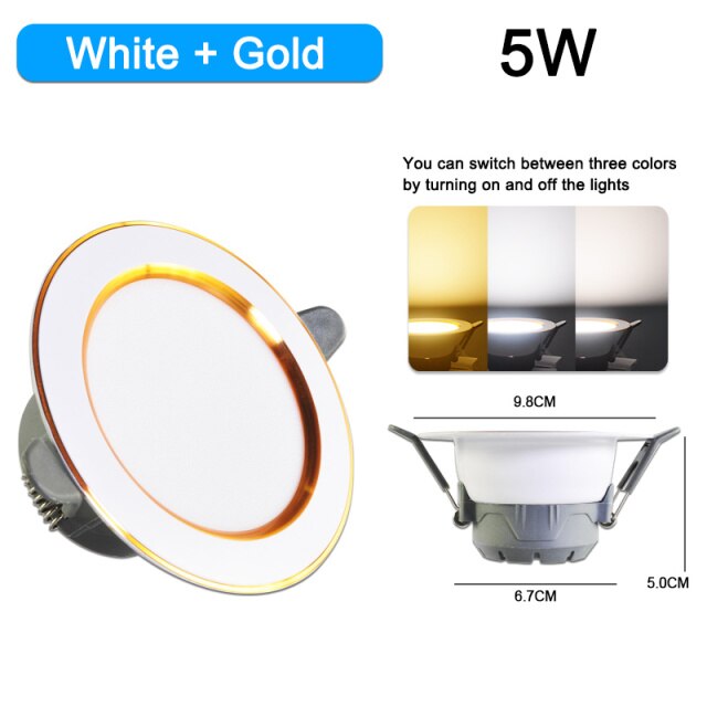 downlight led 3w 5w 3000k 4500K 6000K led Downlight AC 220V ceiling downlight 5Pcs Kitchen living room Indoor recessed downlight