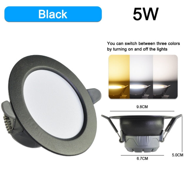 downlight led 3w 5w 3000k 4500K 6000K led Downlight AC 220V ceiling downlight 5Pcs Kitchen living room Indoor recessed downlight