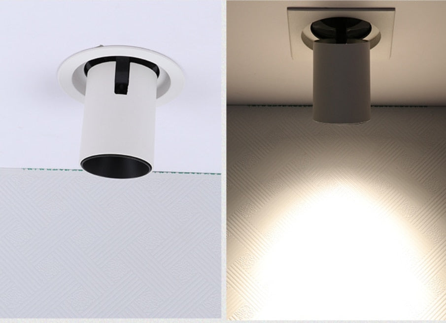 LED Downlight Embedded Ceiling Lamp 8W 12W 15W  20W 110V-220V Adjustable SpotLights Stretchable and Rotate Spot Light