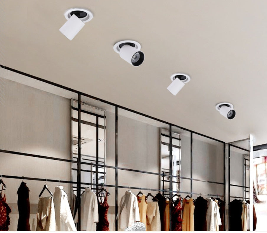 LED Downlight Embedded Ceiling Lamp 8W 12W 15W  20W 110V-220V Adjustable SpotLights Stretchable and Rotate Spot Light