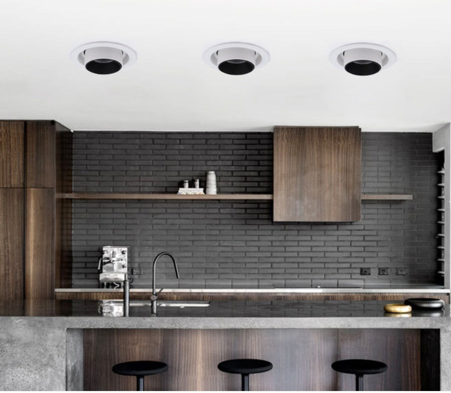 LED Downlight Embedded Ceiling Lamp 8W 12W 15W  20W 110V-220V Adjustable SpotLights Stretchable and Rotate Spot Light