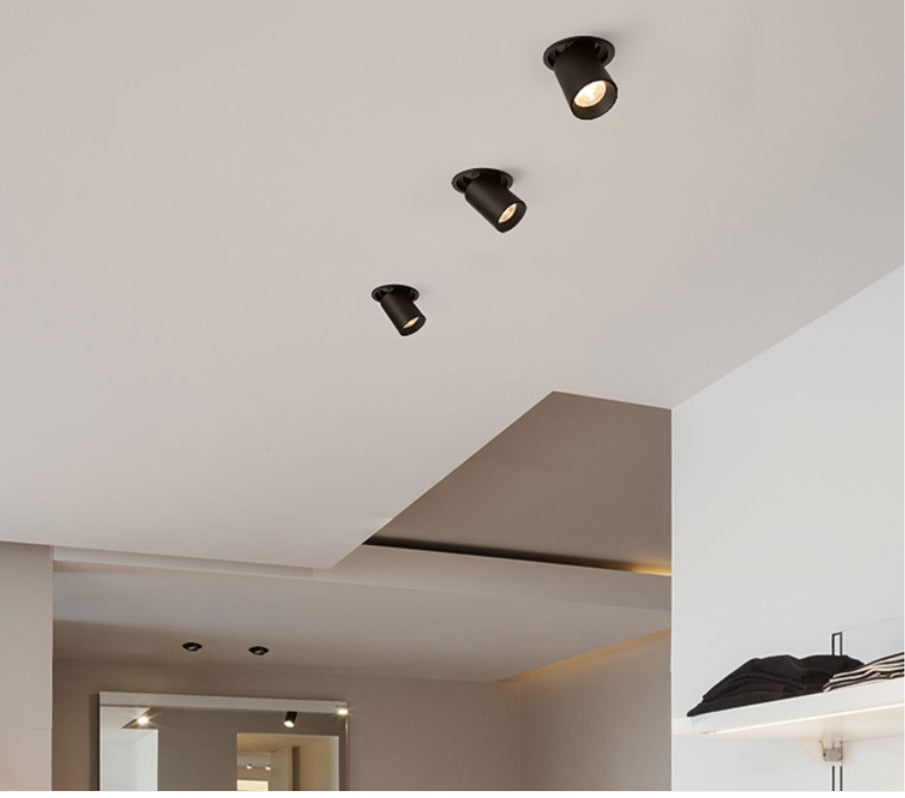 LED Downlight Embedded Ceiling Lamp 8W 12W 15W  20W 110V-220V Adjustable SpotLights Stretchable and Rotate Spot Light