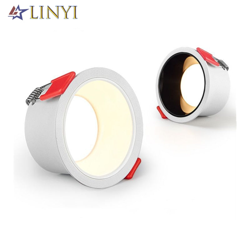 Anti-Glare SMD2835 Led Recessed Downlights 7W 12W 15W Dimmable AC90-260V Round Led Ceiling Lamp Spotlights for Indoor Lighting