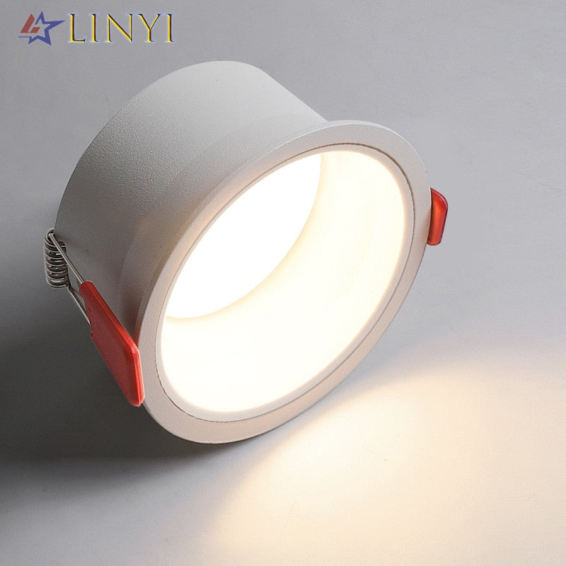 Anti-Glare SMD2835 Led Recessed Downlights 7W 12W 15W Dimmable AC90-260V Round Led Ceiling Lamp Spotlights for Indoor Lighting