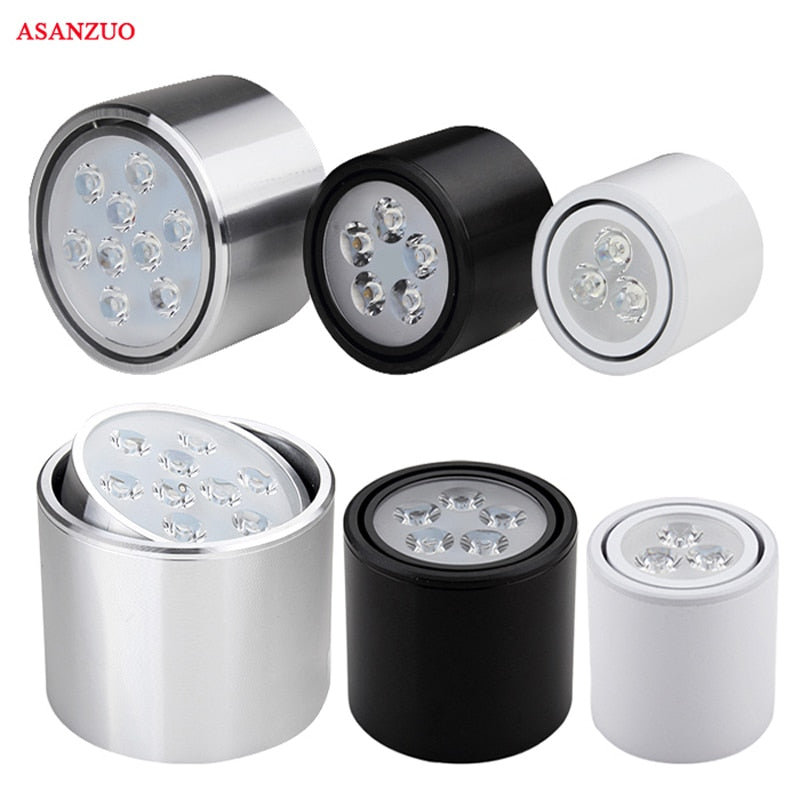 Dimmable LED Ceiling lamp Surface mounted 3W 5W 7W 9W 12W Led downlights Spot Light Rotation Kitchen Downlights Lighting