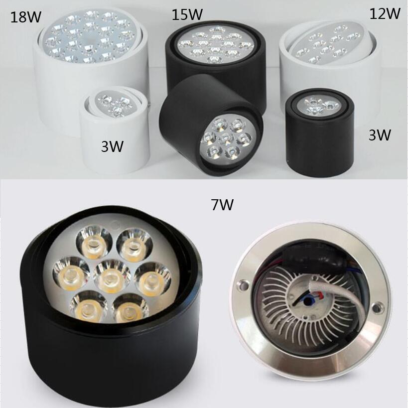 Dimmable LED Ceiling lamp Surface mounted 3W 5W 7W 9W 12W Led downlights Spot Light Rotation Kitchen Downlights Lighting