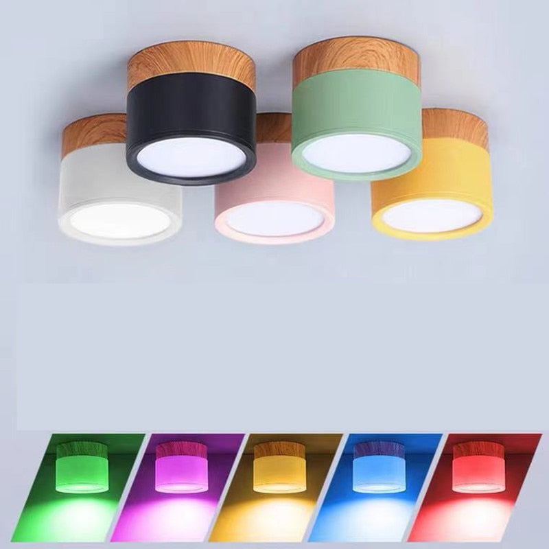 LED Surface Mounted RGB Downlight Remote Control 7W 9W Ceiling light RGB Color Change Dimming LED Wire Hanging Bar Aisle Lamps