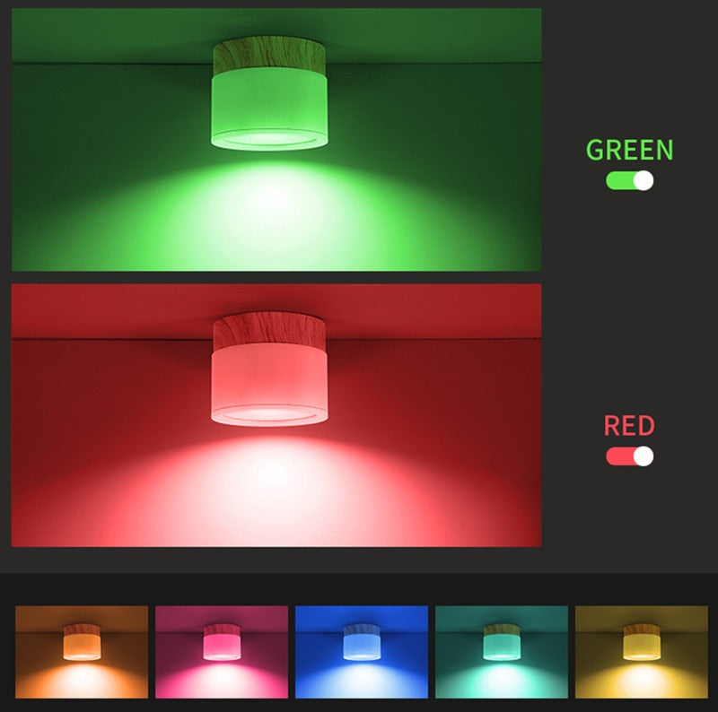 LED Surface Mounted RGB Downlight Remote Control 7W 9W Ceiling light RGB Color Change Dimming LED Wire Hanging Bar Aisle Lamps