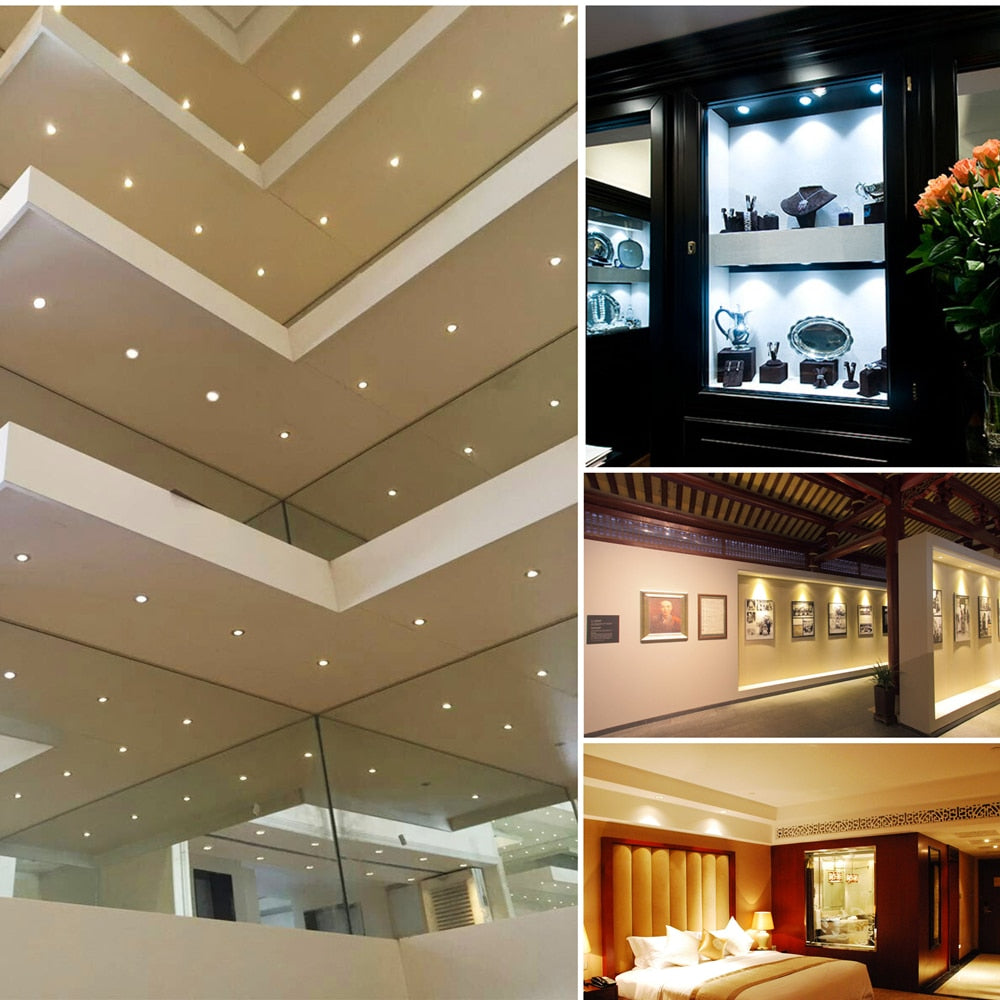 LED Recessed Downlight 1W AC85-277V LED Ceiling Spot Light Bedroom Indoor Lighting 25mm Cutout