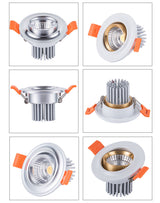 Round Recessed Lamp LED Downlight 110V 220V 3W 7W Led Bulb Bedroom Kitchen Indoor LED Spot Lighting