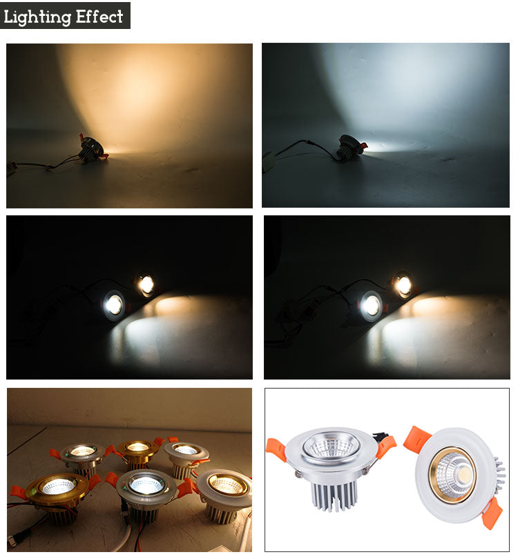 Round Recessed Lamp LED Downlight 110V 220V 3W 7W Led Bulb Bedroom Kitchen Indoor LED Spot Lighting