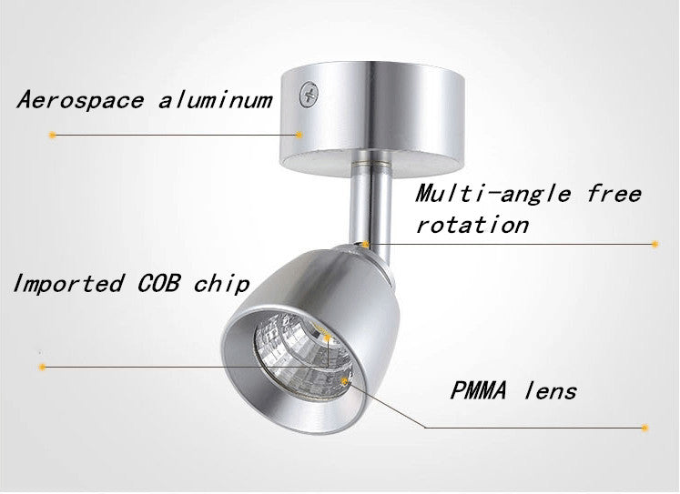 LED COBdownlight 5w 7W 9W dimmable Ceiling Epistar ceiling lamp Recessed Spot light Downlight AC110V-220V 180 degree rotation