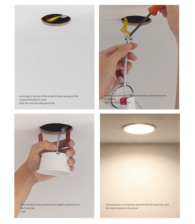 LED Downlight Ceiling Spot Lights Narrow 7W 5mm Deep Anti-Glare Die Casting Design White Black Shell