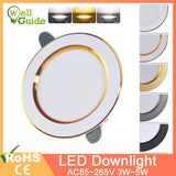 LED Downlight 3W 5W 3000k 4000k 6500k Downlight AC 220V-240V led Downlight Kitchen living room Indoor led recessed downlight