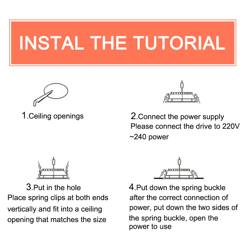 LED Downlight 3W 5W 3000k 4000k 6500k Downlight AC 220V-240V led Downlight Kitchen living room Indoor led recessed downlight