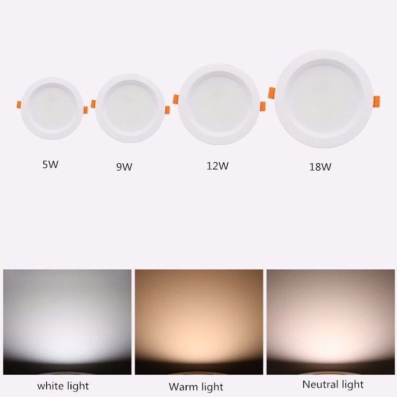 LED Downlight 220V 230V 240V LED Spot Lighting Round Recessed Lamp 3W 5W 7W 9W 12W 18W Led Bulb Bedroom Kitchen Indoor